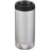 Klean Kanteen TKWide 355ml Insulated Bottle Cafe Cap Brushed Stainless -Military 1st Shop K12TKWPCC BS 01