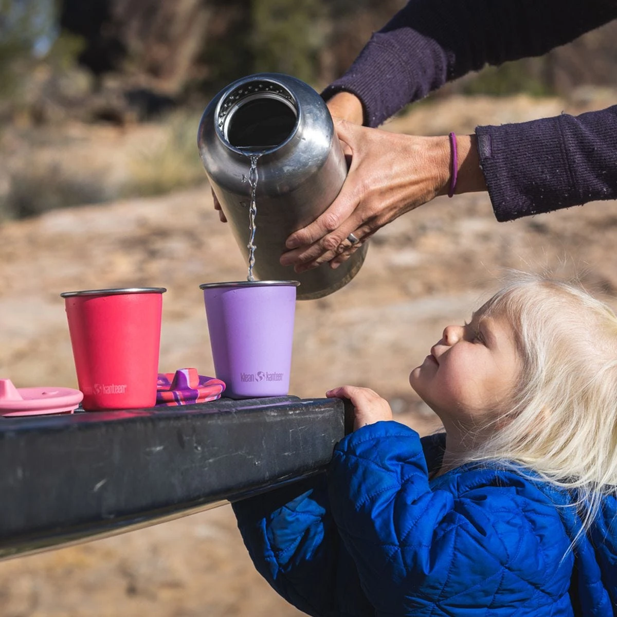 Klean Kanteen Kid's Cup Sippy Lid 2-Pack Blue/Blue Tie Dye 5 Klean Kanteen Kid's Cup Sippy Lid 2-Pack Blue/Blue Tie Dye - Image 3