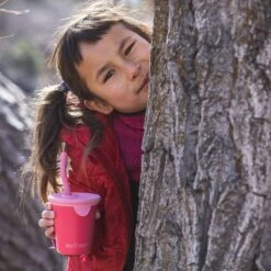 Klean Kanteen Kid's Cup Straw Lid 2-Pack Pink/Pink Tie Dye -Military 1st Shop Klean Kanteen Kid s Cup 295ml Straw Lid Rouge Red 2 1200x1200