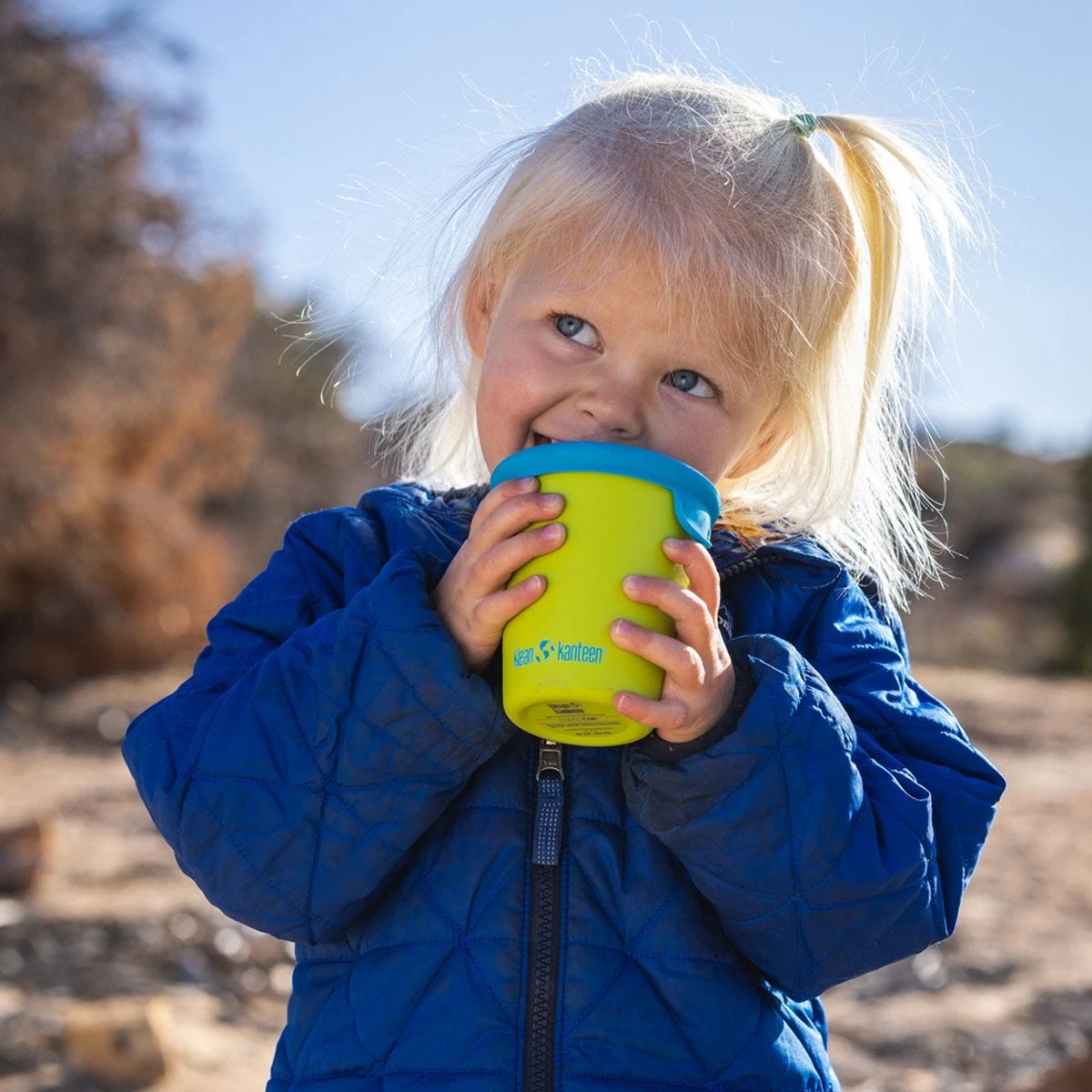 Klean Kanteen Kid's Cup Sippy Lid 2-Pack Blue/Blue Tie Dye 4 Klean Kanteen Kid's Cup Sippy Lid 2-Pack Blue/Blue Tie Dye - Image 2