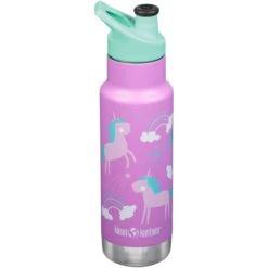 Klean Kanteen Kid Kanteen 355ml Classic Insulated Bottle Sport Cap Unicorns