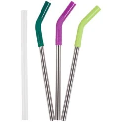Klean Kanteen Steel Straws With Extender Set Of 3 Multi Colour