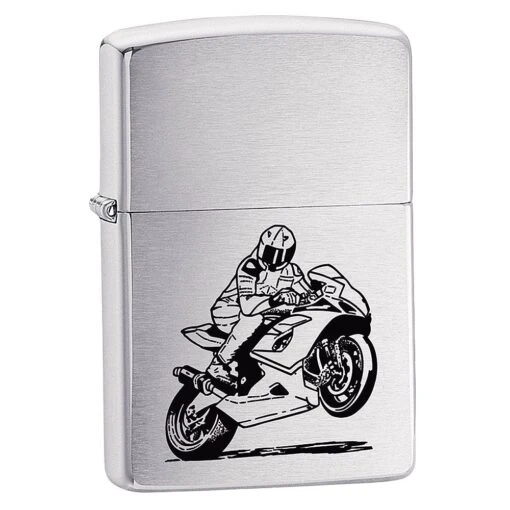 Zippo Motorcycle Brushed Chrome -Military 1st Shop Z200BIKE Zippo Motorcycle Brushed Chrome 1