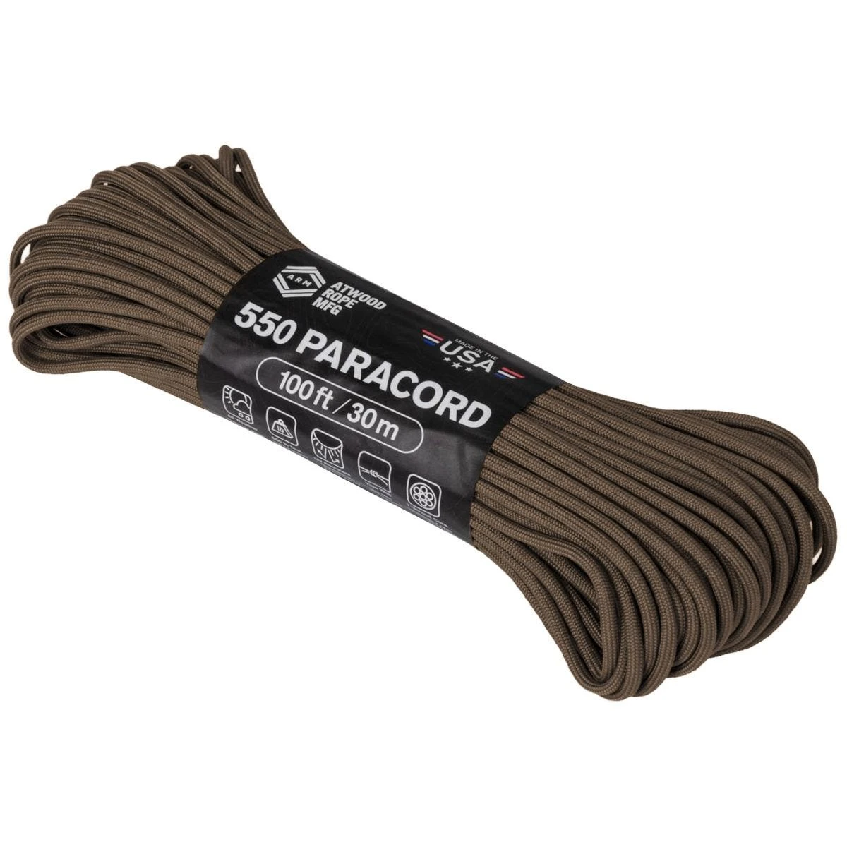 Atwood Rope 100ft 550 Paracord Brown 3 Atwood Rope 100ft 550 Paracord Brown