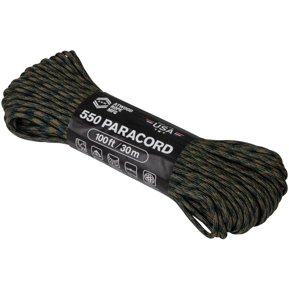 Atwood Rope 100ft 550 Paracord Woodland 3 Atwood Rope 100ft 550 Paracord Woodland