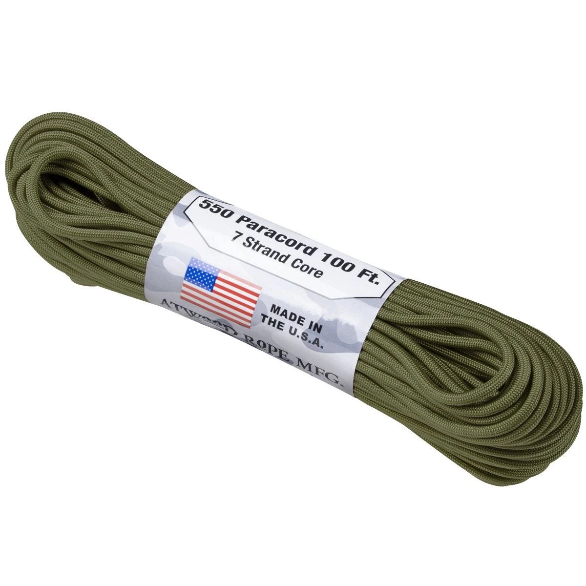 Atwood Rope 550 Lbs. Para Cord Olive Green 3 Atwood Rope 550 Lbs. Para Cord Olive Green